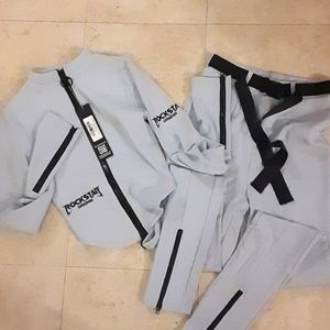 Rockstar Women's Light Gray Track Pants & Joggers